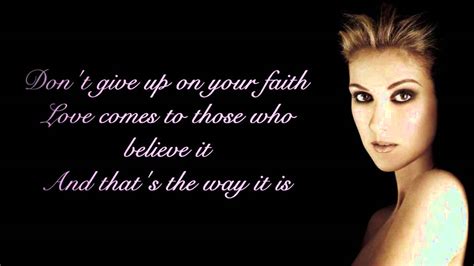 celine dion lyrics that's the way it is|this is the way lyrics.